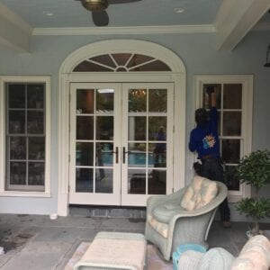 White Color French Double Doors of a House